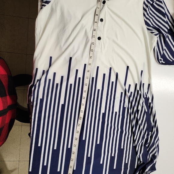 - NWT R&B collection, long tunic/dress, nevy/white, pockets, sz XL - Picture 6 of 12